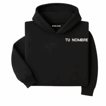 hoodie personalizada con nombre bordado negro